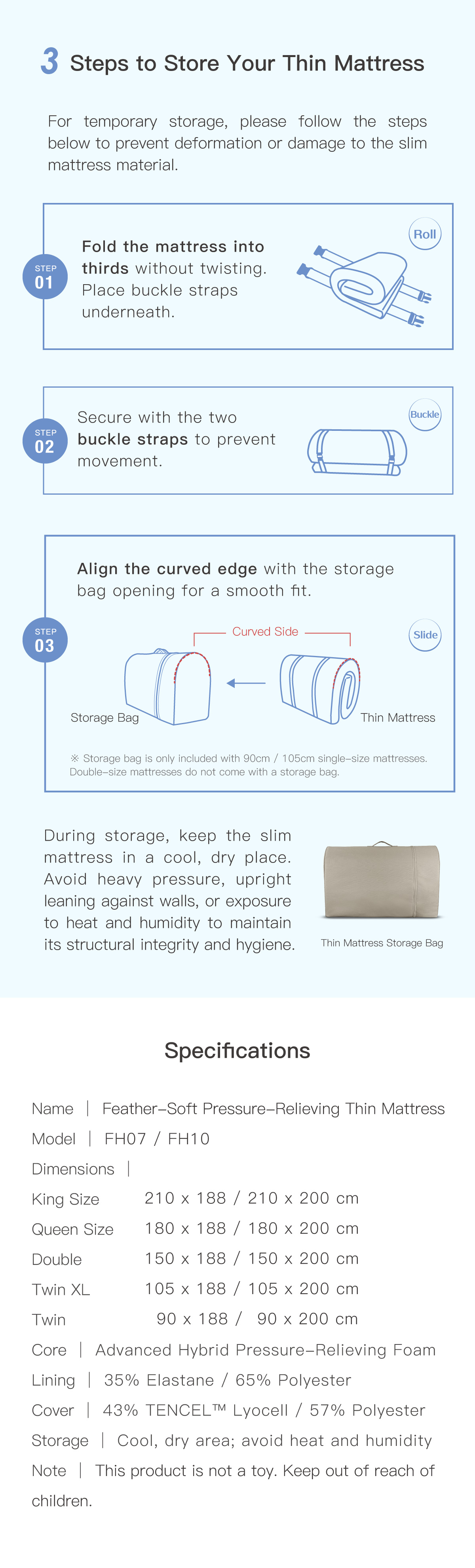 3 Steps to Store Your Thin Mattress Specifications